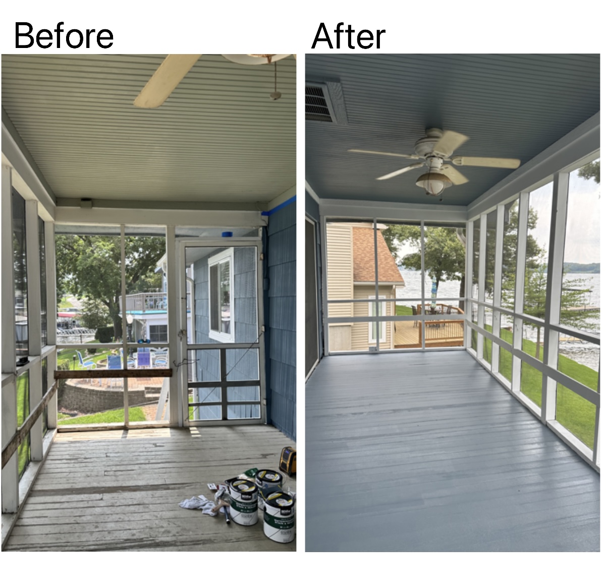Porch and exterior wood transformation by Color Right Painting